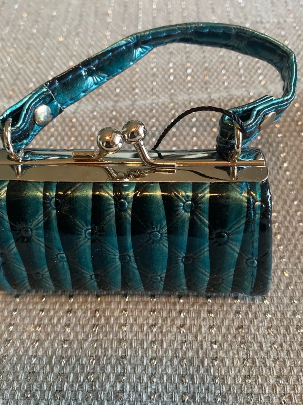 Metallic Teal Mini Lipstick Holder